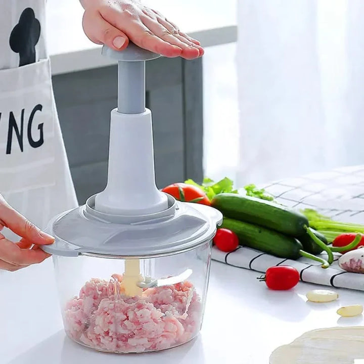 Manual Food Chopper, 1500ML Speedy With 4 Curved Stainless Steel Blades Stornfield