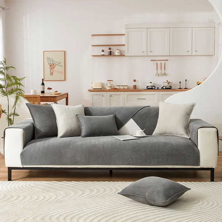Herringbone Chenille Fabric Furniture Protector Sofa Cover | Stornfield