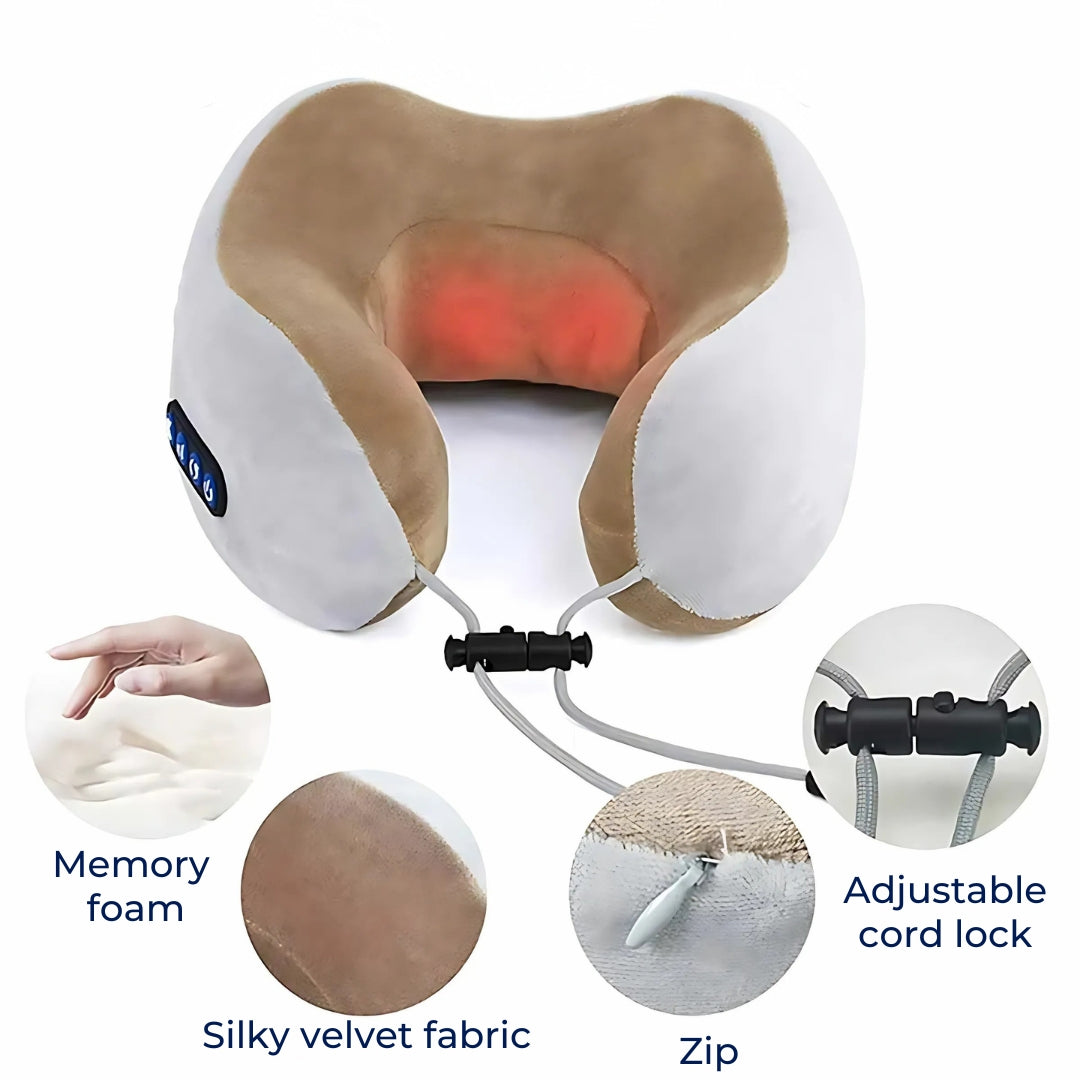 Eleviva | U-Shaped Massage Pillow – Memory Foam Travel Pillow – Elevation – Back Support – Snoring – Legs – Stornfield Relaxation Bowl