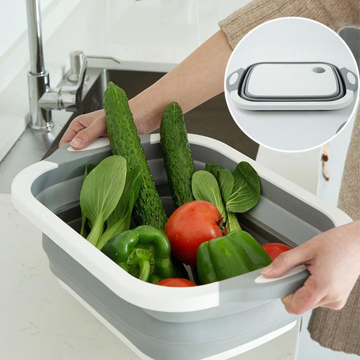 Folding Cutting Board with Dish Bin | Stornfield