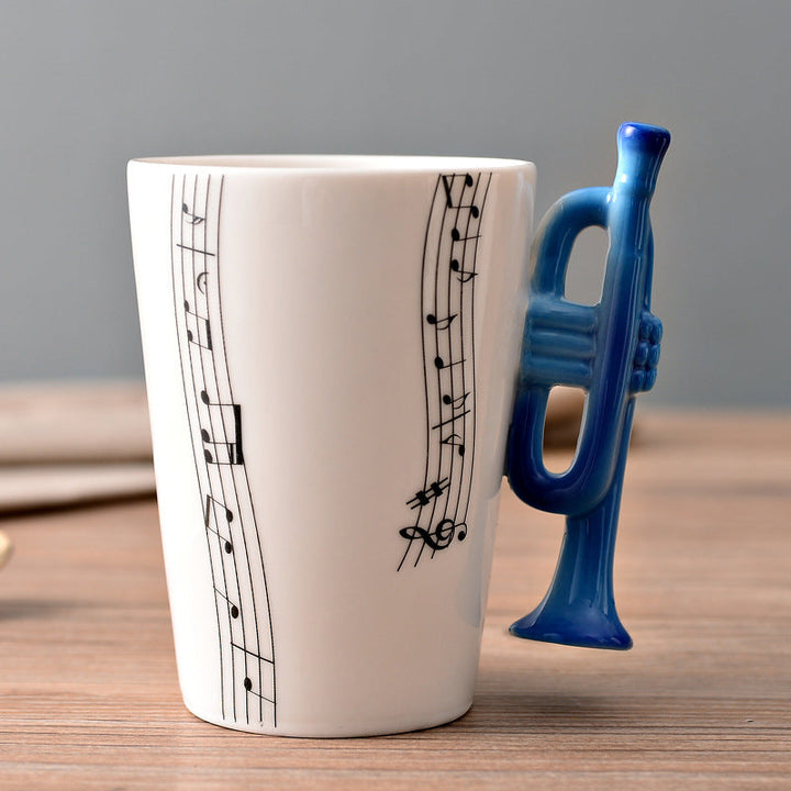 Musicians Ceramic Coffee Mug, Musical Instrument Handle Cup | Stornfield