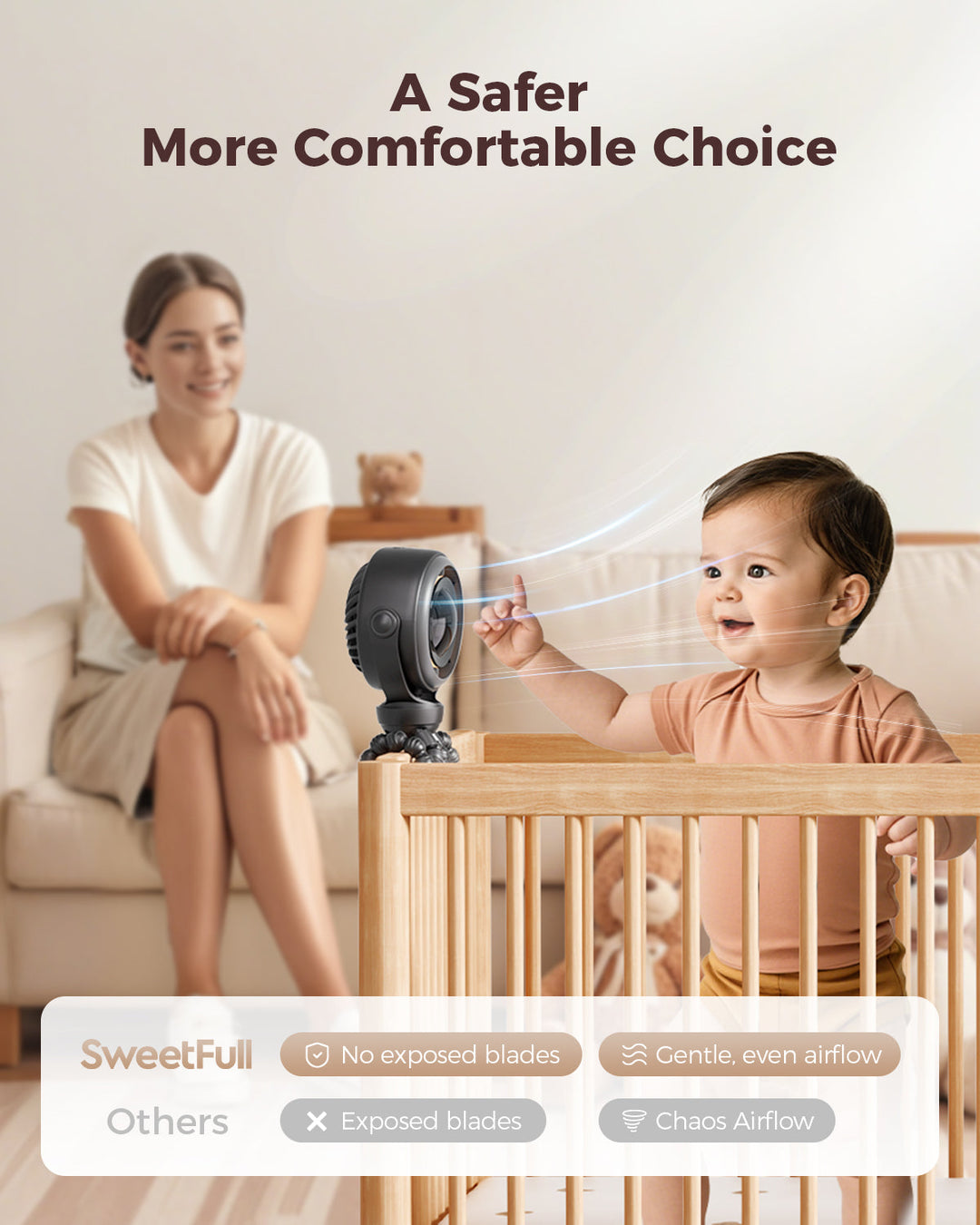 Bladeless Stroller Fan - 3-in-1 Wrappable Portable Fan | Stornfield