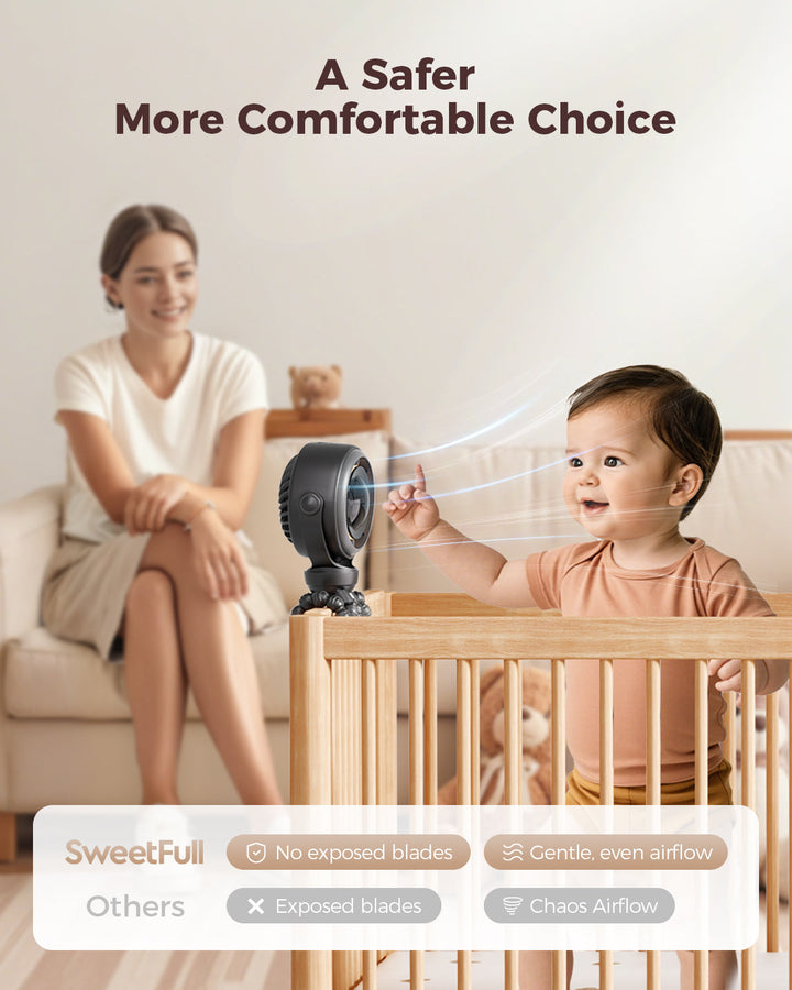 Bladeless Stroller Fan - 3-in-1 Wrappable Portable Fan | Stornfield