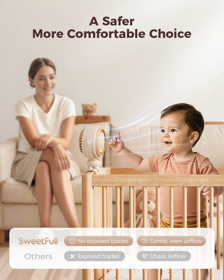 Baby Stroller Fan - 4000mAh Rechargeable 4-Speed | Stornfield
