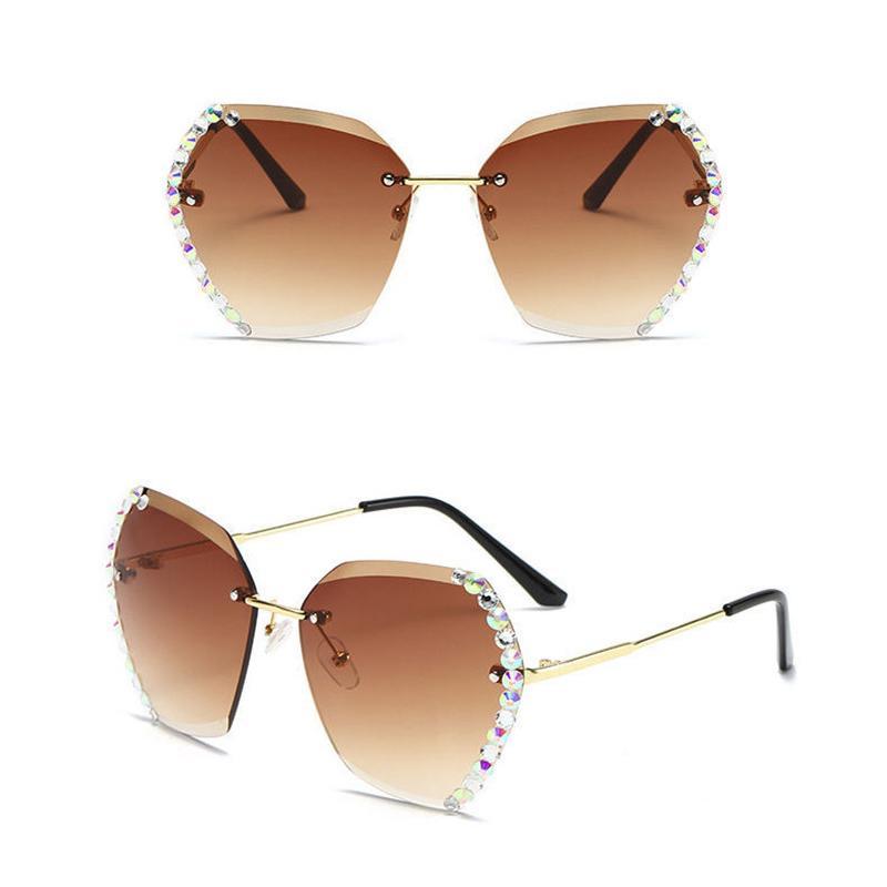 Rimless Sunglasses with Crystal | Stornfield