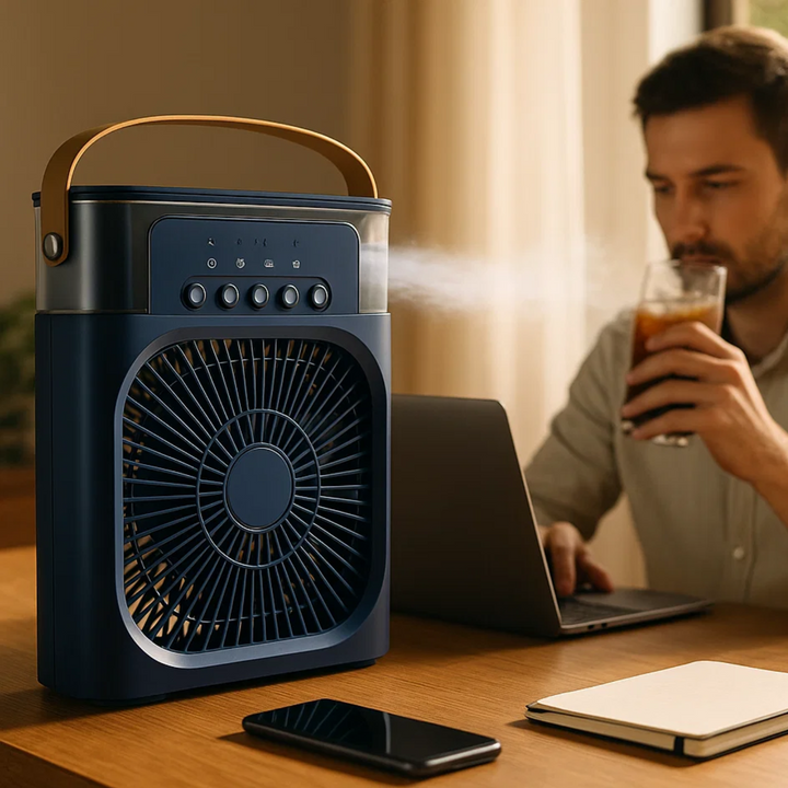 3-in-1 Air Cooler Humidifier | Portable, Adjustable Fan Speeds & Ideal for Bedrooms, Offices & Small Spaces | Stornfield