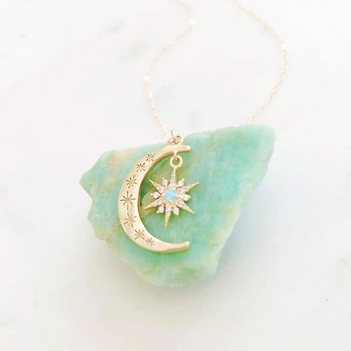 Moon & Sun Croissant Necklace | Stornfield