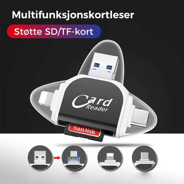 Multi-Port 4-in-1 Universal SD TF Card Reader | Stornfield