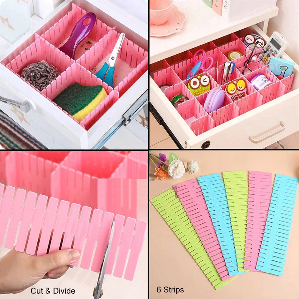 Stornfield 4 Strips Adjustable Drawer Divider Drawer Organizer