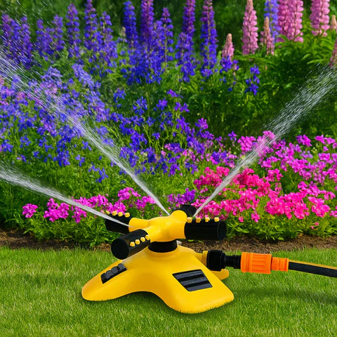 Stornfield | 360° Rotating Lawn Sprinkler | Stable, Multi-Angle Nozzles for Even Coverage in Large Gardens