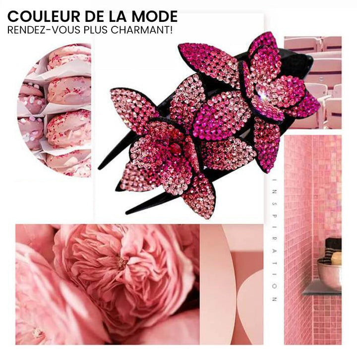 Double Flower Rhinestone Hair Pin | Stornfield