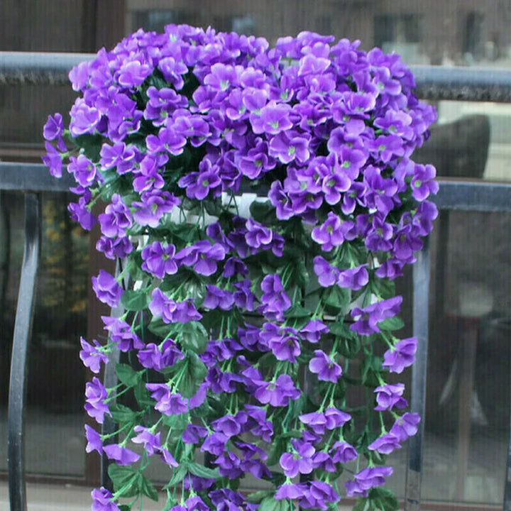 Purple simulated hanging basket | Stornfield