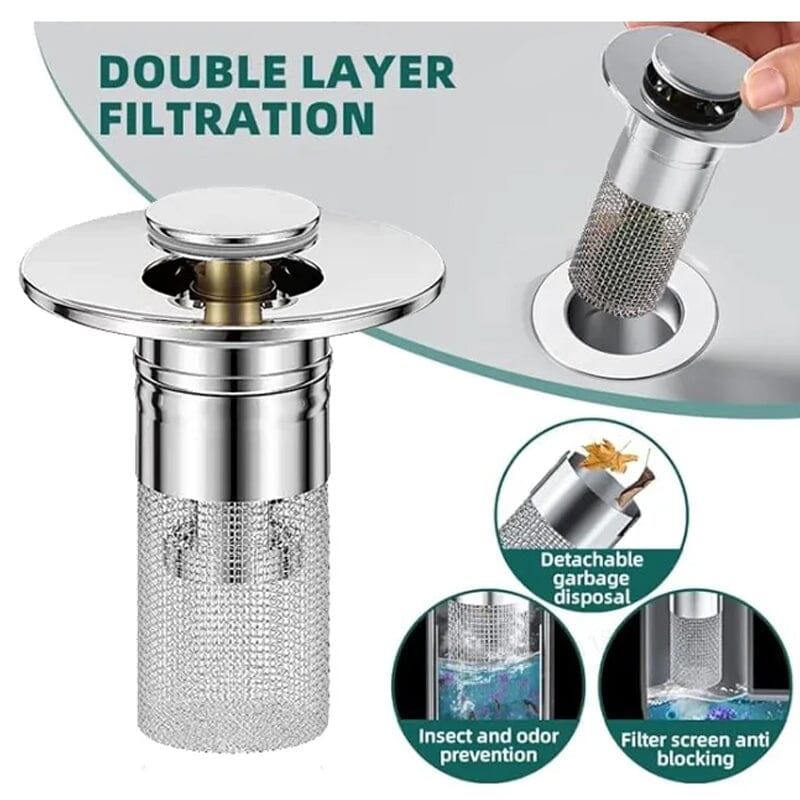 Drain filter stainless steel with pop-up mechanism | Stornfield