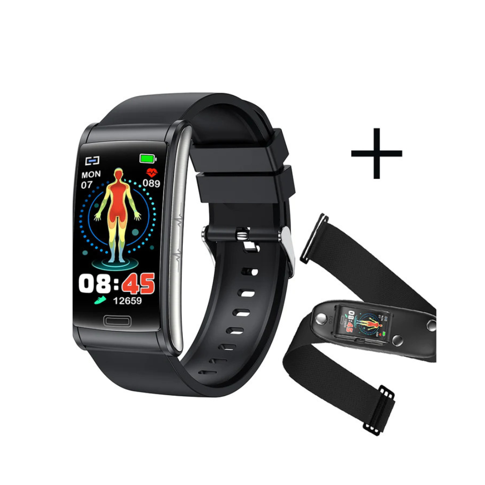 Stornfield | Bracelet Intelligent 3-Canaux EKG Tension Artérielle Oxygène Sanguin Sucre Sanguin Détection du Sommeil