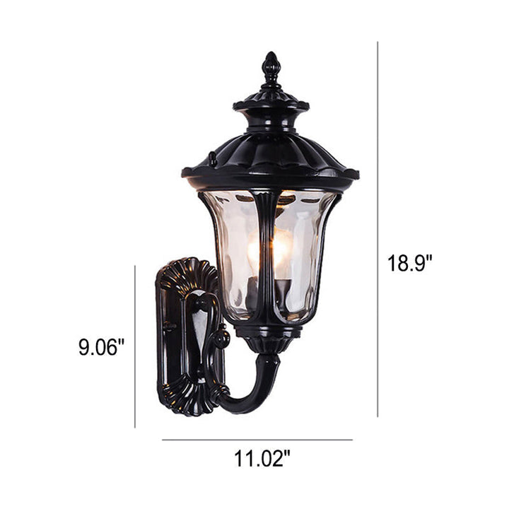 European Retro Waterproof Stone Pattern Glass Lampshade 1-Light Outdoor Wall Sconce Lamp | Stornfield