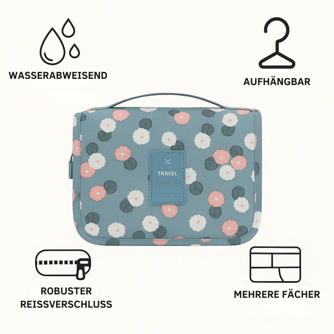 TravelEase – Water-repellent cosmetic bag with hooks and compartments | Travel toiletry bag | Stornfield