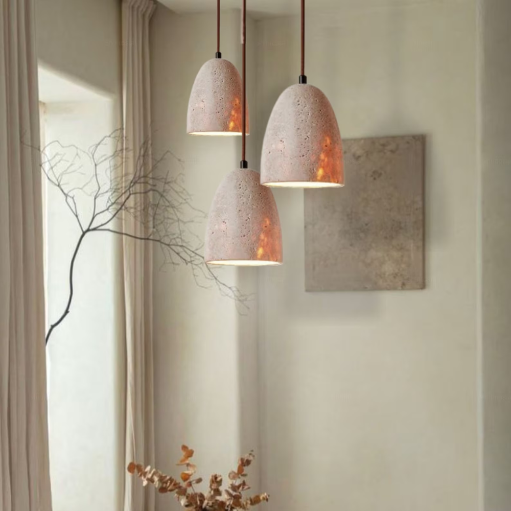 Stornfield | TerraLume – Pendant Light with Natural Stone Texture and Warm Glow