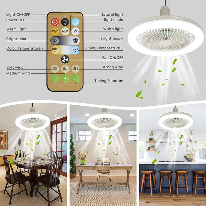 LED Ceiling Fan for Screw-In Installation – No Electrician Needed, Includes Remote Control | Stornfield