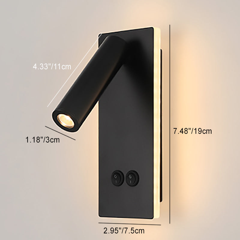 Stornfield | Rectangular Round Minimalist Modern Aluminum Iron LED Wall Lamp for Bedroom