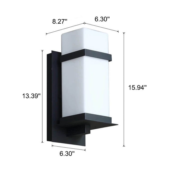Modern Chinese Square Outdoor Waterproof 1-Light Wall Sconce Lamp | Stornfield