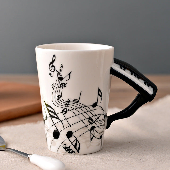 Musicians Ceramic Coffee Mug, Musical Instrument Handle Cup | Stornfield