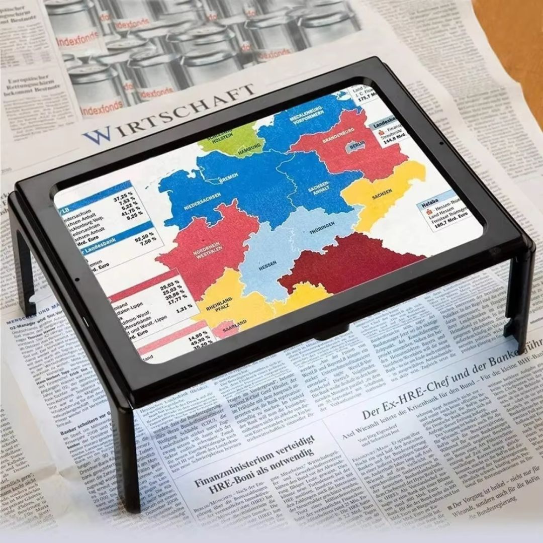 BrightView | 3x LED Illuminated Magnifier - Full Page View - Lightweight & Hands-Free - Ideal for Seniors & Low Vision Users Stornfield