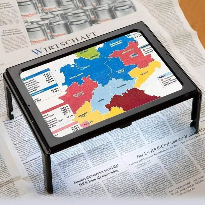BrightView | 3x LED Illuminated Magnifier - Full Page View - Lightweight & Hands-Free - Ideal for Seniors & Low Vision Users Stornfield