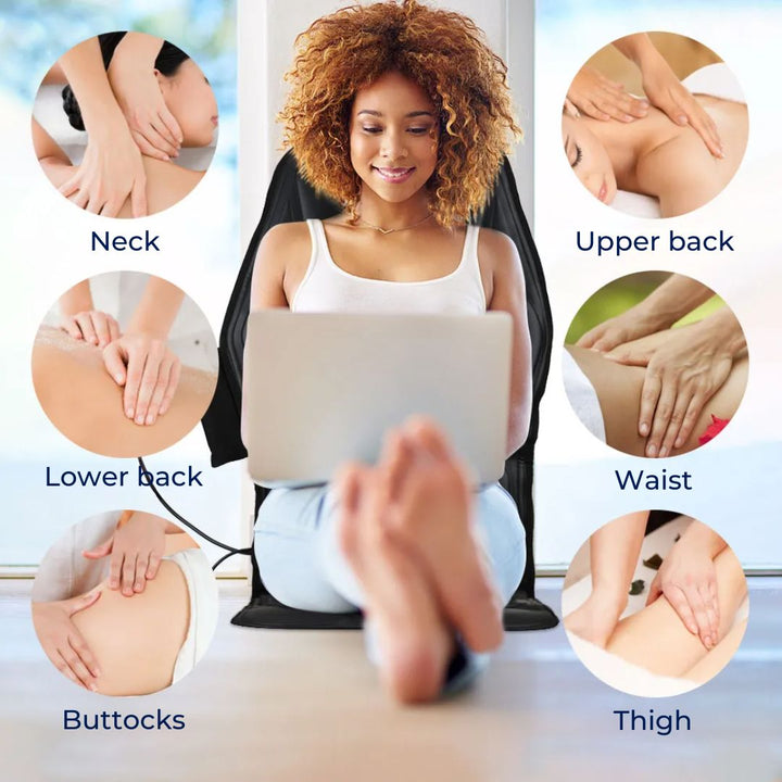 RelaxPulse | Massage Chair Pad – Heated Vibrating Seat Cushion – Adjustable Lumbar Support – for Home, Office & Car Stornfield