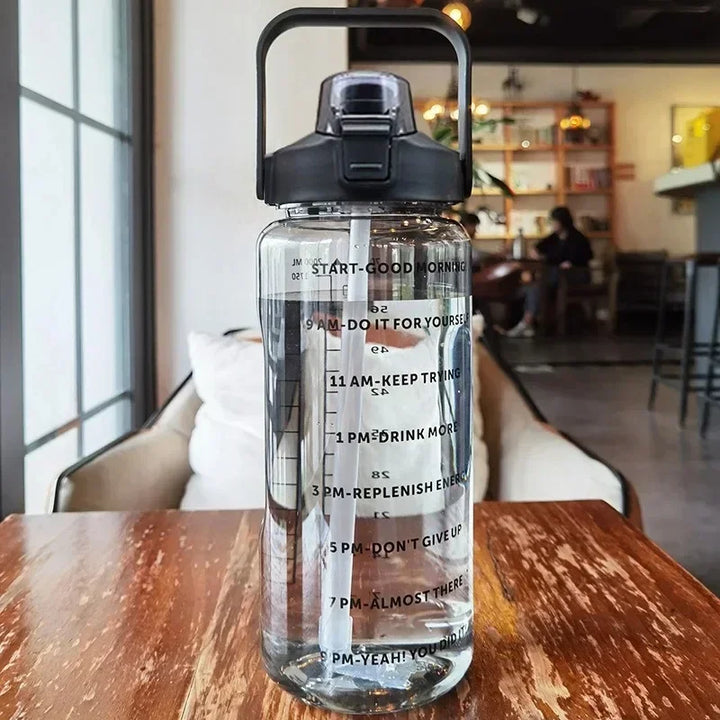 Stornfield | 2L Portable Sports Water Bottle with Straw and Time Markings