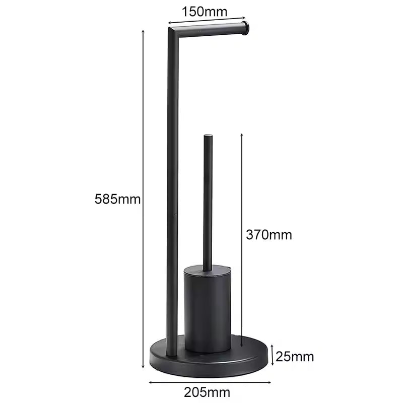 CleanStand Freestanding Toilet Paper Holder with Brush Bowl