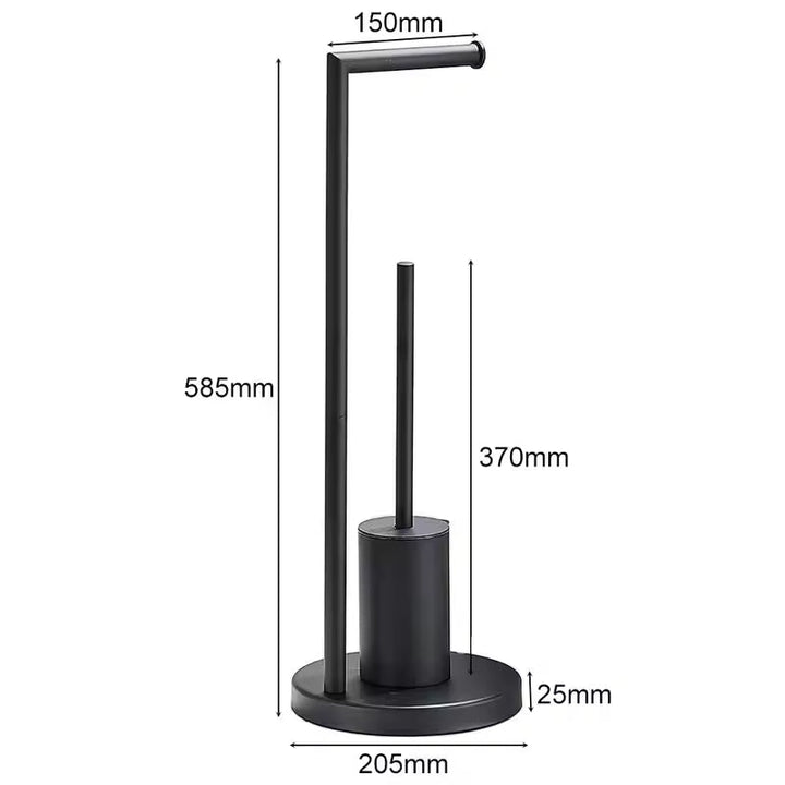 CleanStand Freestanding Toilet Paper Holder with Brush Bowl