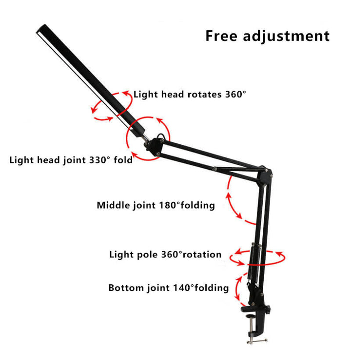 Stornfield | LED Eye-Protection Clip-On USB Reading Light with Long Foldable Arm