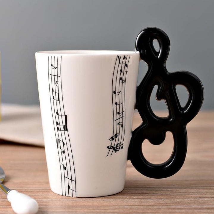Musicians Ceramic Coffee Mug, Musical Instrument Handle Cup | Stornfield