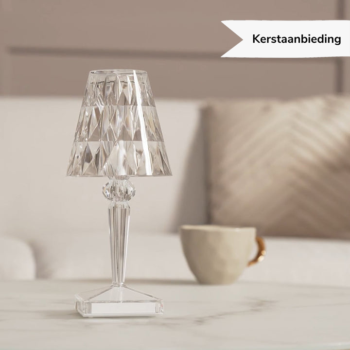 Stornfield | LuxeCrystal Lumière de Table Premium LED | Sans Fil | Éclairage Cristal Dimmer | Lumière d'Ambiance & Décoration
