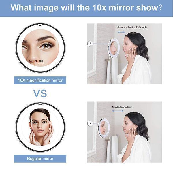 Stornfield | 10x Magnifying LED Lighted Makeup Mirror