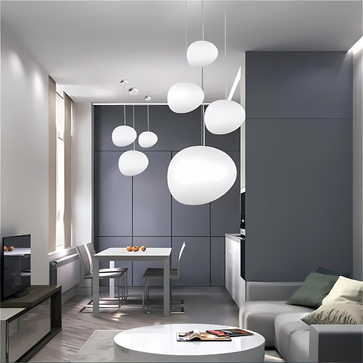 Stornfield | GloStone | Élégante suspension en verre en forme de galet