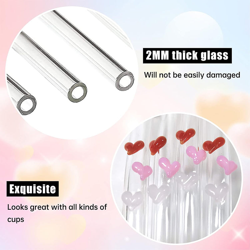 6 PCS Reusable Stained Glass Straws with Cleaning Brush | Stornfield