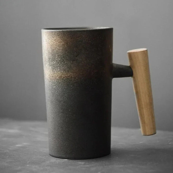 ScandiSip Ceramic Mug – Minimalist Scandinavian Design with Wooden Handle | Stornfield