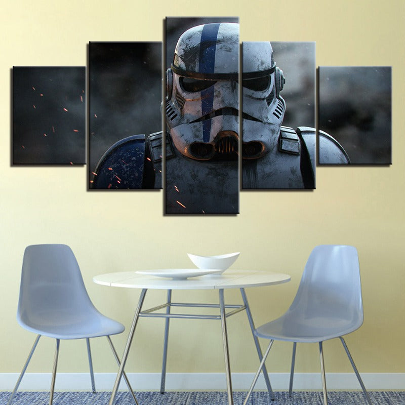 Stornfield | Stormtrooper Star Wars - Art mural sur toile en 5 pièces - Impression haute résolution