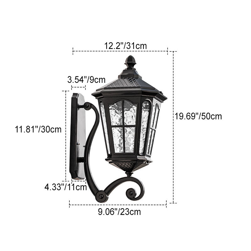 European Outdoor Lantern Aluminum Glass Waterproof 1-Light Wall Sconce Lamp | Stornfield