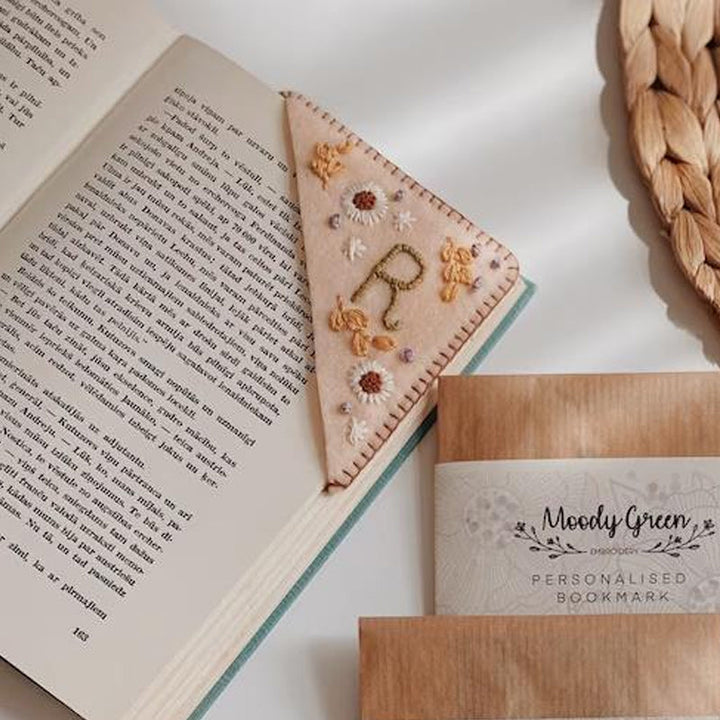 Personalized Hand Embroidered Corner Bookmark | Stornfield