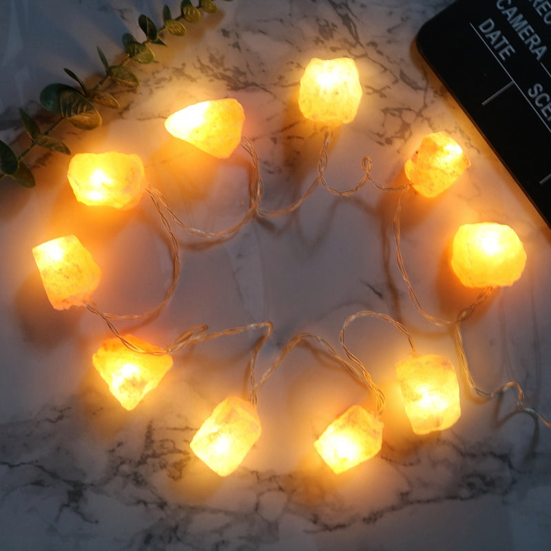 Stornfield | SolaraGleam Himalayan Salt LED Lights | Warm Amber Light | Natural Portable Crystal Home Decor