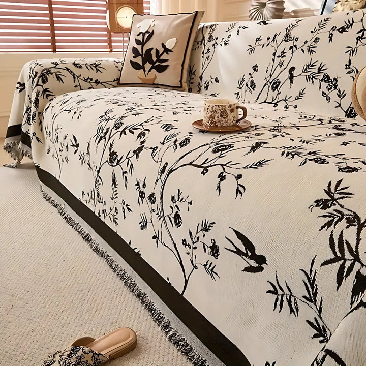 Floral Chenille Sofa Throw | Stornfield