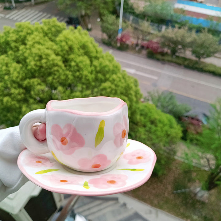 Creative hand-painted coffee cup, ceramic tea cup and saucer set | Stornfield