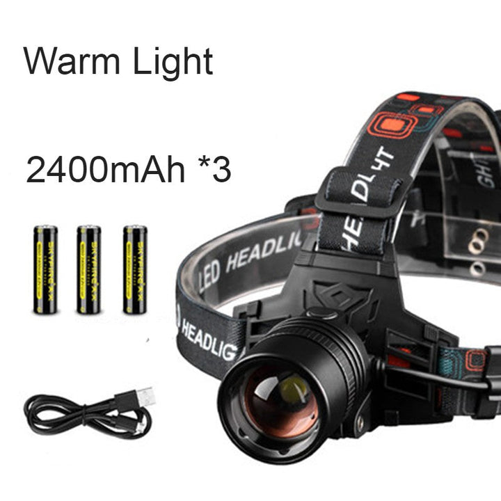 Stornfield | Rechargeable Waterproof Bright LED Work Headlamp, with Zoomable Light, 3 Light Modes & Powerbank, for Camping, Hiking, Hunting, Outdoors