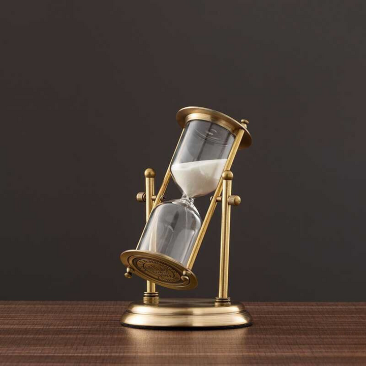 Stornfield | Antique Brass Sand Timer with Purple Sand