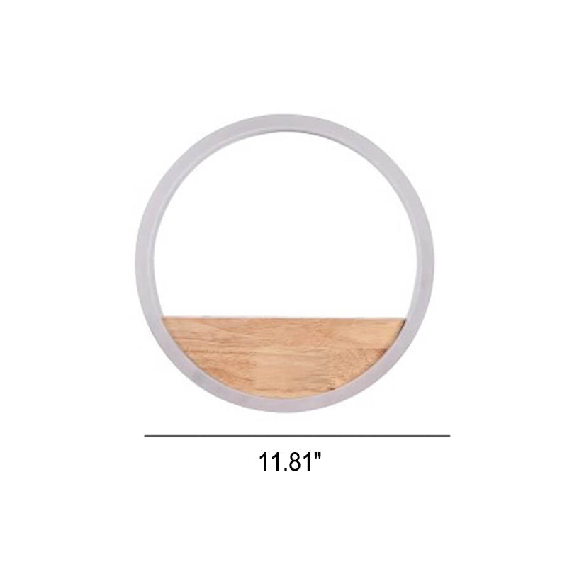 Stornfield | Lumoshelf LED Wall Sconce | Solid Wood with Shelf | Round Wall Light | Warm & White Light