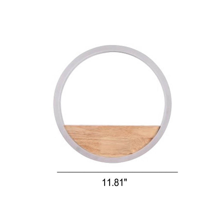 Stornfield | Lumoshelf LED Wall Sconce | Solid Wood with Shelf | Round Wall Light | Warm & White Light