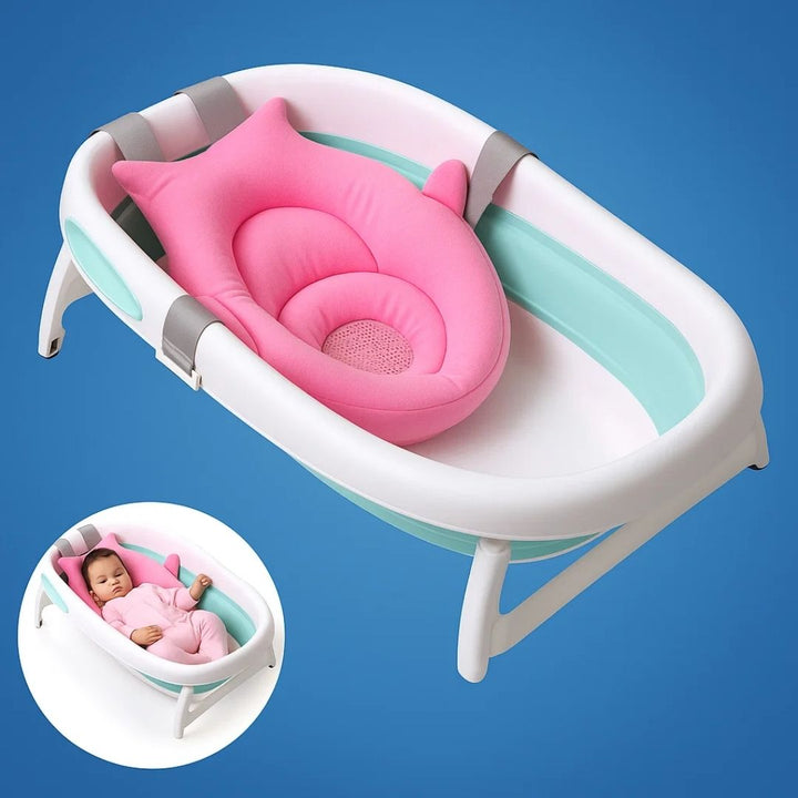 AquaNest | Baby Bath Support – Non-slip Cushion – Quick-Drying Fabric – Newborn Safety Bowl