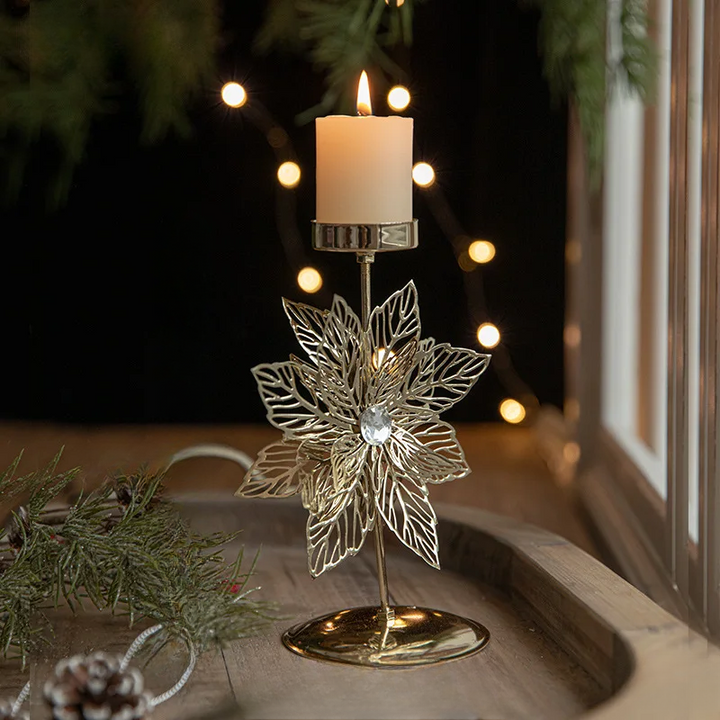 Christmas Candle Holders - Star and Christmas Tree Design for Festive Decoration | Stornfield